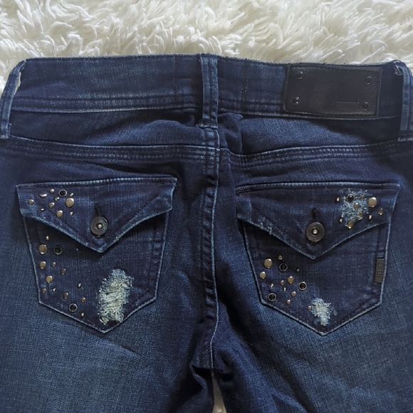 Hint Rhinestone/Stud Slim Boot Jeans - Picture 5 of 5